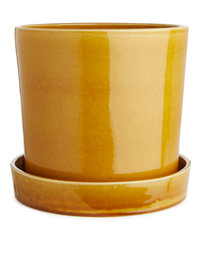 Terracotta Flower Pot 22 cm - Yellow