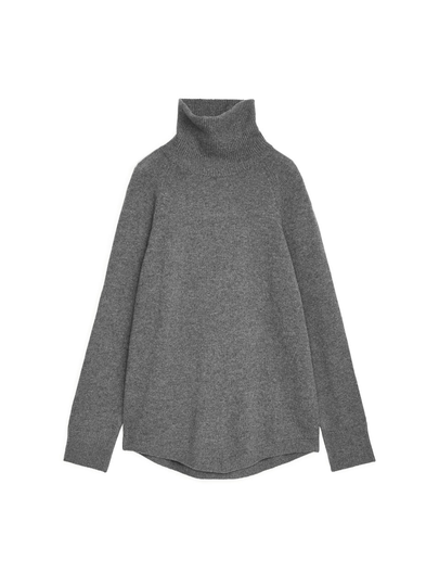 Raglan-Sleeve Cashmere Roll-Neck Jumper - Grey