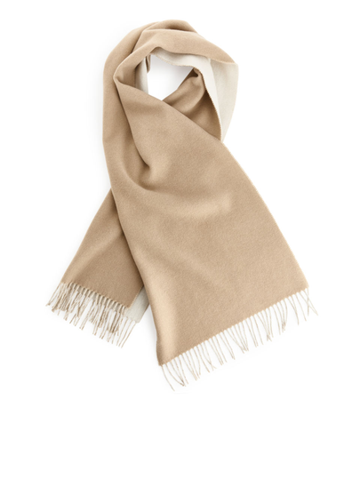 Fringed Wool Scarf - White
