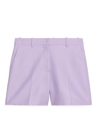 Dressed Cotton-Hemp Shorts - Purple