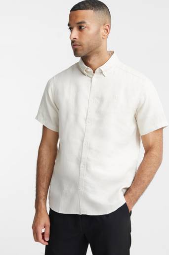 Les Deux Kortärmad Skjorta Chris Linen SS Shirt Natur