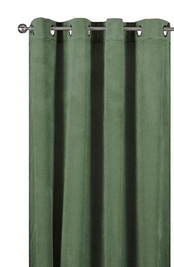 Cellbes Gardinlängder sammet enfärgad 2-Pack Dimgrön