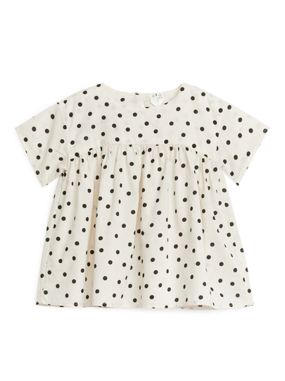 Woven A-Line Dress - White