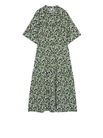 Fluted Jersey Dress - Green