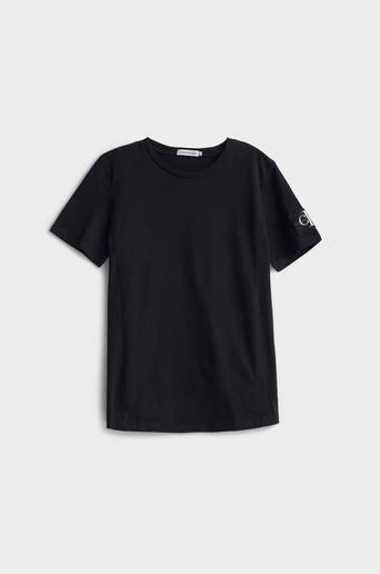 Calvin Klein T-shirt Badge Rib Fitted Top Svart