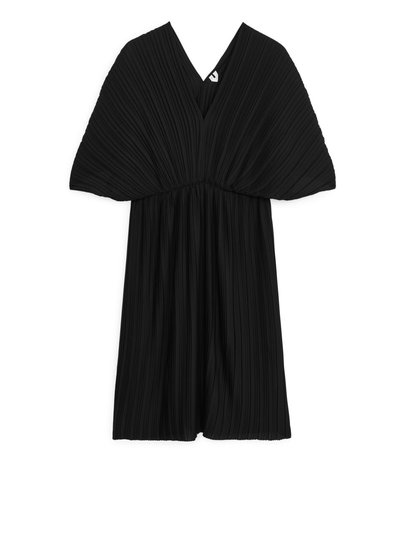 Short Pleated Dress - Black