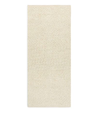 Textured Wool Rug 80x180 cm - Beige