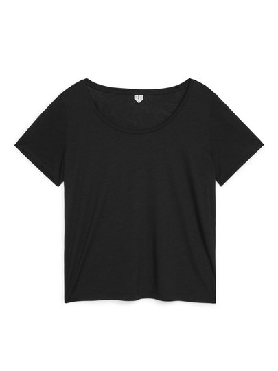 Lyocell Blend T-Shirt - Black