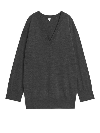 Oversized Merino Jumper - Grey