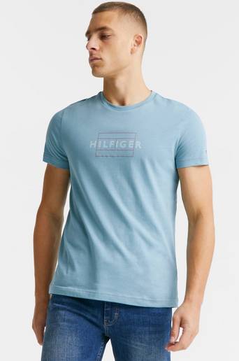 Tommy Hilfiger T-Shirt Linear Flag Tee Blå