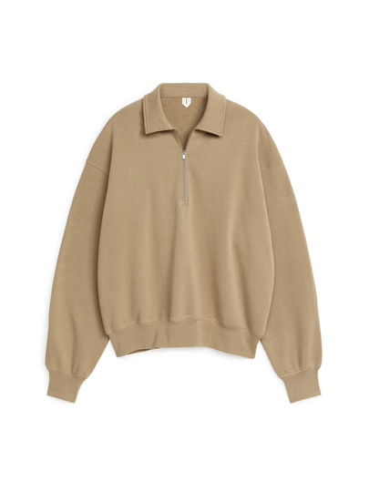 Half-Zip Sweatshirt - Beige
