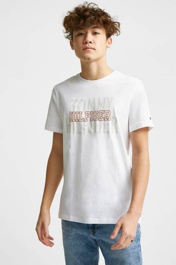 Tommy Hilfiger T-Shirt Hilfiger Over Print Tee S/S Vit