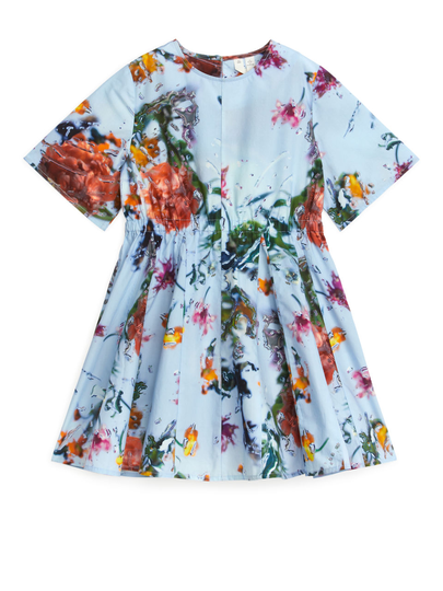 Slow Flowers Printed Dress - Blue