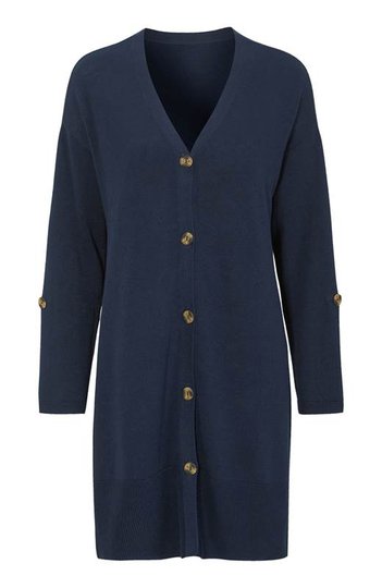Cellbes Lång cardigan i linnemix Marin