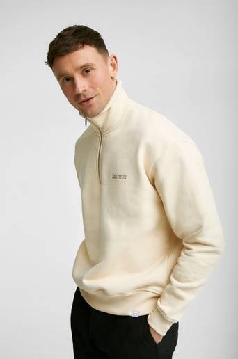 Les Deux Tröja Diego Halfzip Sweatshirt Beige