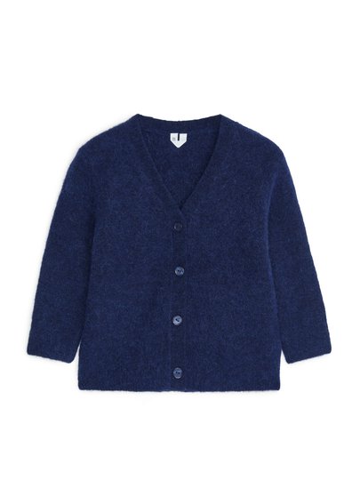 Alpaca-Merino Cardigan - Blue