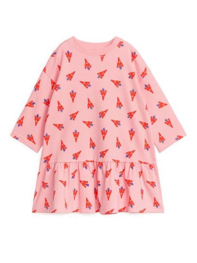 Jersey Frill Dress - Pink