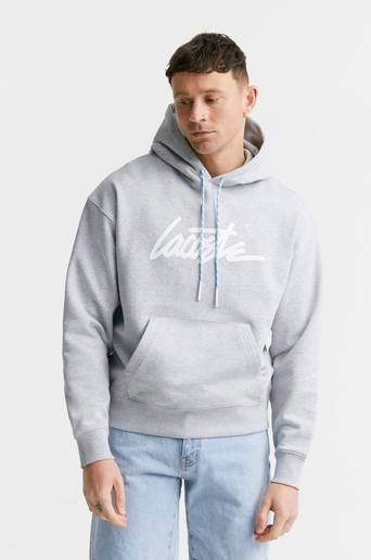 Lacoste Hoodie Script Hoodie Grå
