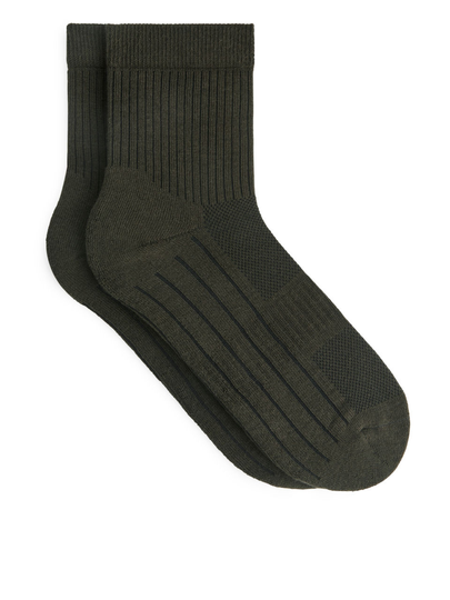 Ribbed Sports Socks - Green
