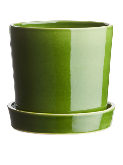 Large Stoneware Pot - Green