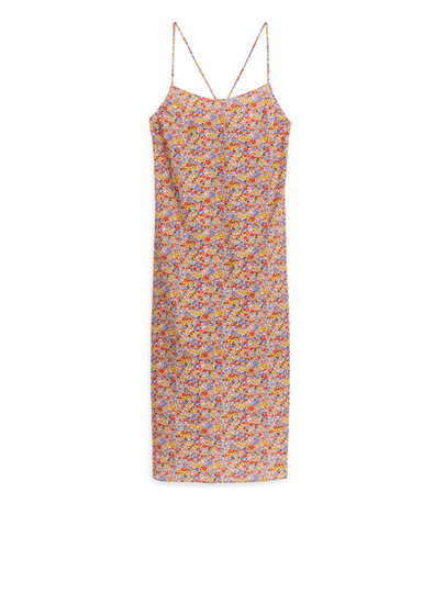 Floral Strap Dress - Orange