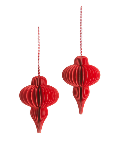 Honeycomb Ornaments 9 cm - Red