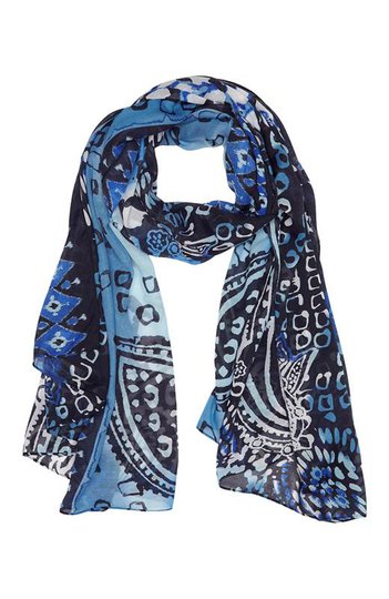 Cellbes Mönstrad scarf Blå Mönstrad