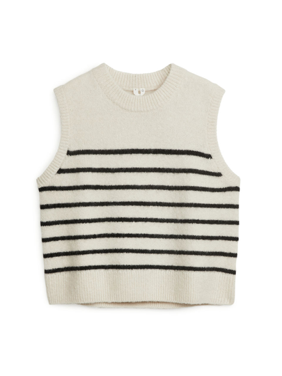 Knitted Alpaca Yak Vest - White