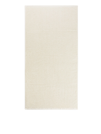 Jacquard Woven Bath Towel 70 x 140 cm - White
