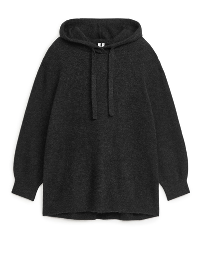 Oversized Alpaca Blend Hoodie - Grey