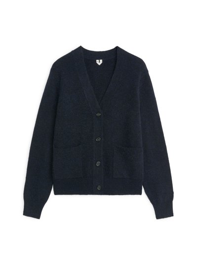Alpaca & Merino Cardigan - Blue