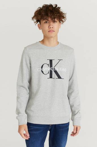 Calvin Klein Sweatshirt Monogram Logo Sweatshirt Grå