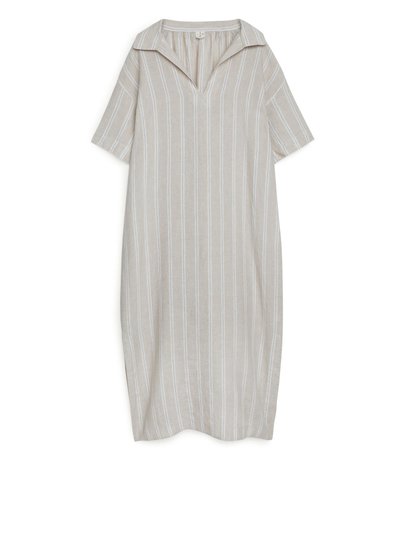 Relaxed Linen Dress - Brown