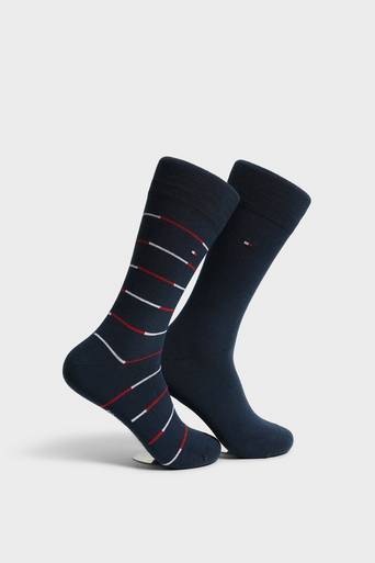 Tommy Hilfiger 2-Pack Strumpor TH Men Sock 2P Tommy Stripe Blå