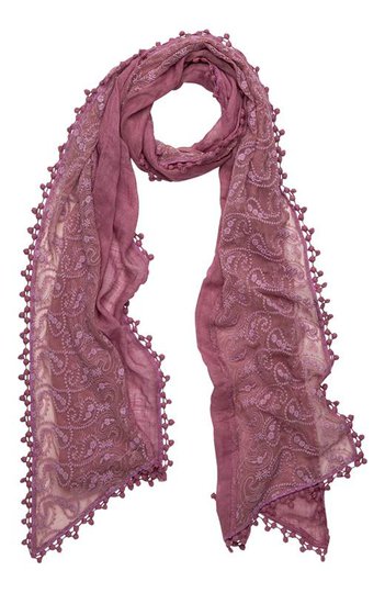 Cellbes Scarf med spets Ljungrosa