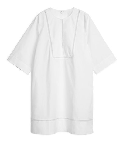 Embroidered Tunic Dress - White