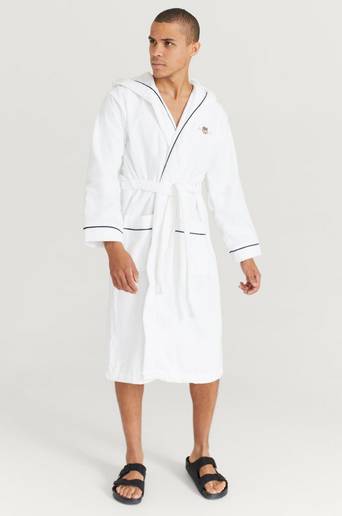Gant Morgonrock Archive Shield Robe Vit
