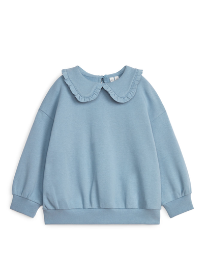 Frill-Collar Sweatshirt - Blue
