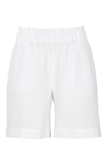 Cellbes Shorts i linnemix med resårmidja Vit