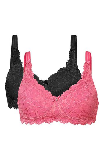Cellbes Bh utan bygel Bella 2-Pack Ljus cerise Svart