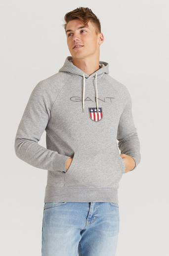 Gant Hoodie Gant Shield Hoodie Grå