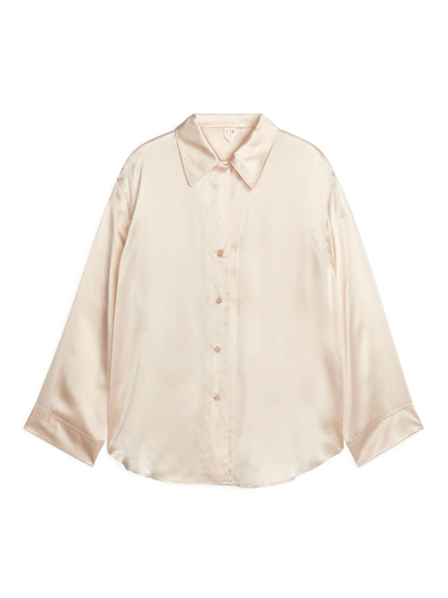 Silk Pyjama Shirt - Beige