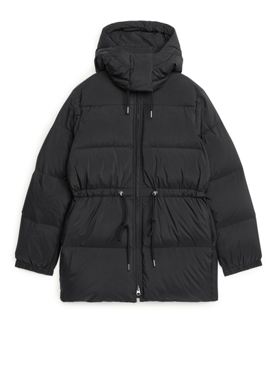 Waisted Down Jacket - Black