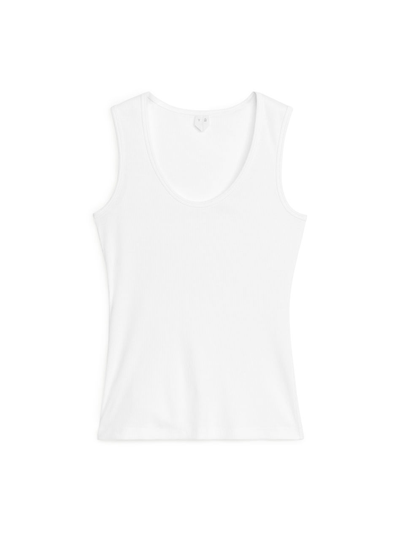 Rib Tank Top - White