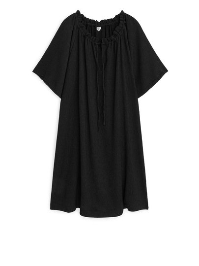 Textured Jersey Dress - Black