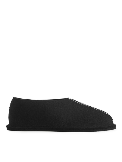 Pia Wallén Wool Slippers - Black