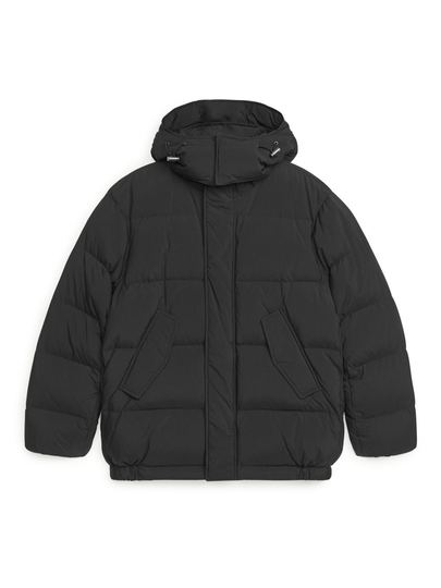 Boxy Down Puffer Jacket - Black