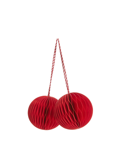 Honeycomb Ornaments 5 cm - Red
