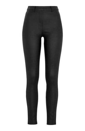 Cellbes Stretchiga treggings med vaxad yta Svart