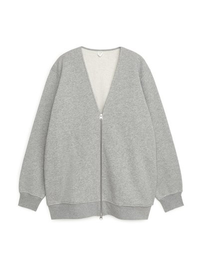 Sweatshirt Zip Cardigan - Grey